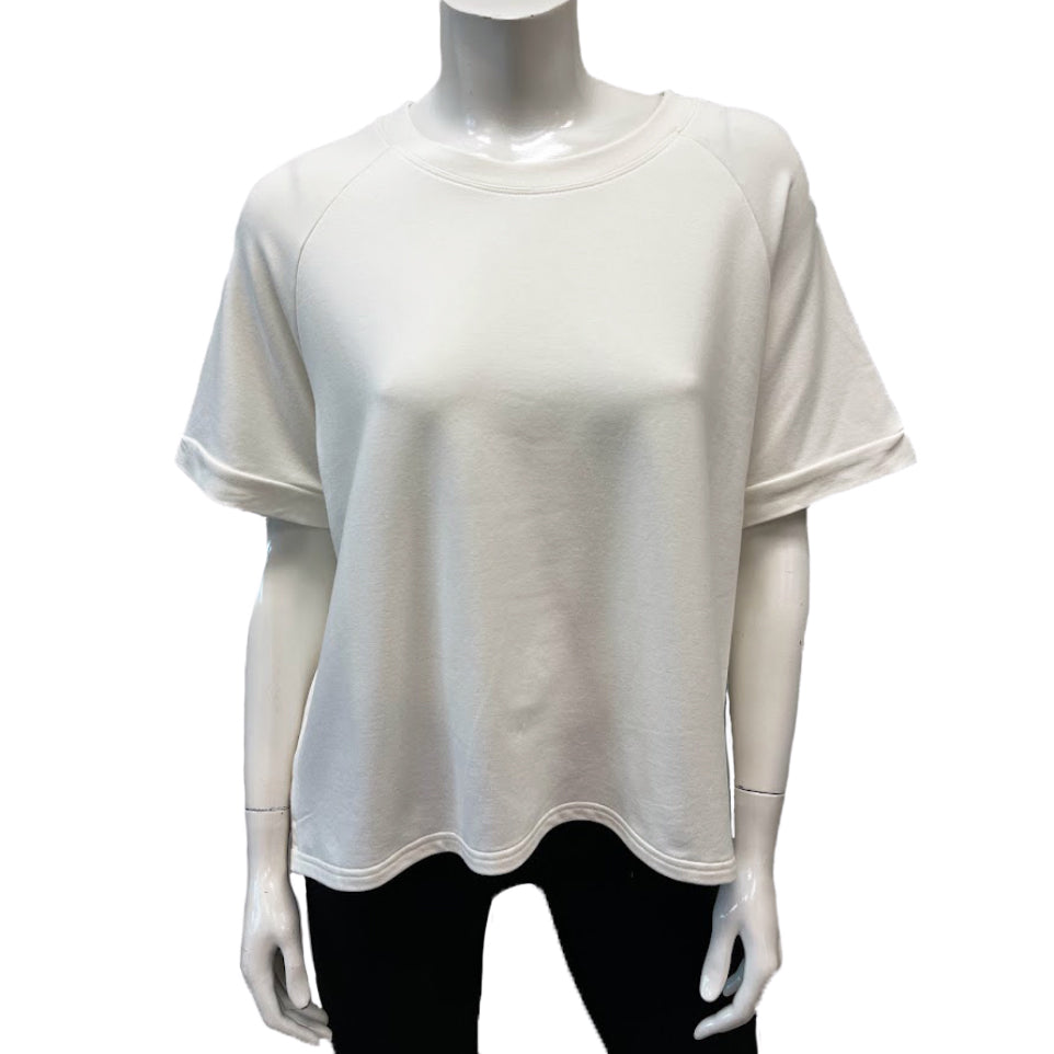 Bamboo French Terry Short Sleeve Crop Sweatshirt