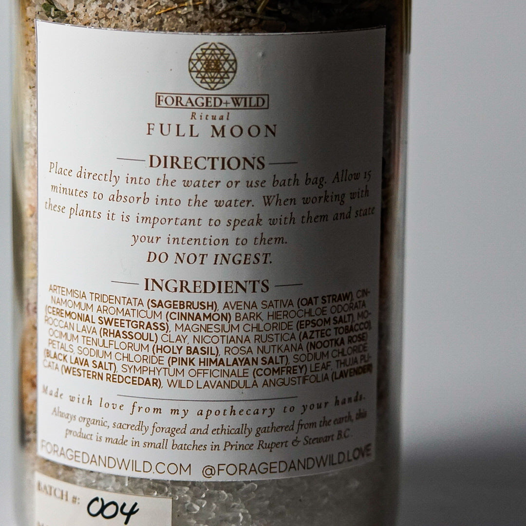 Foraged + Wild Full Moon Bath Salt and Sacred Herbal Botanical Soak