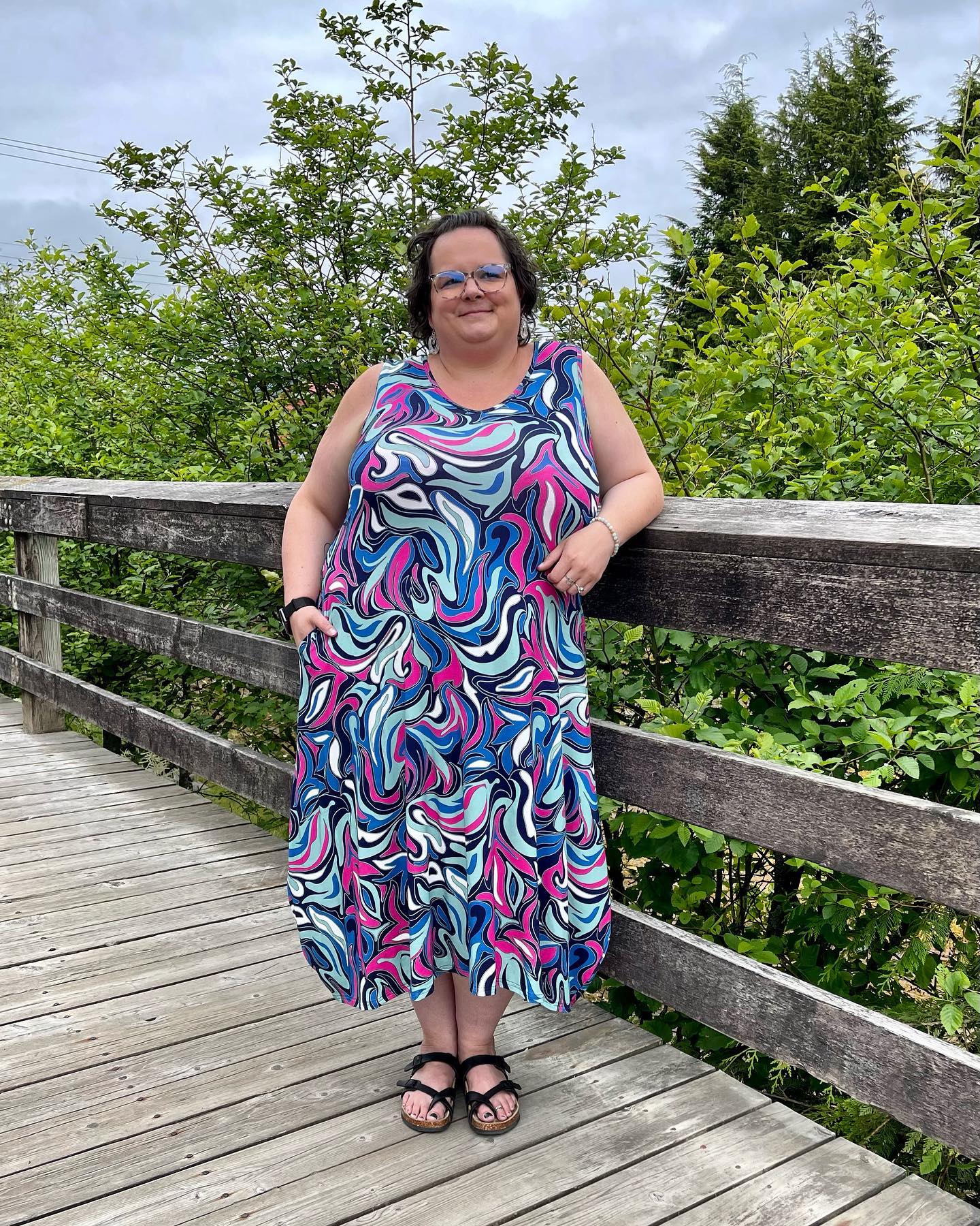 Rayon Scoop Hem Tank Dress