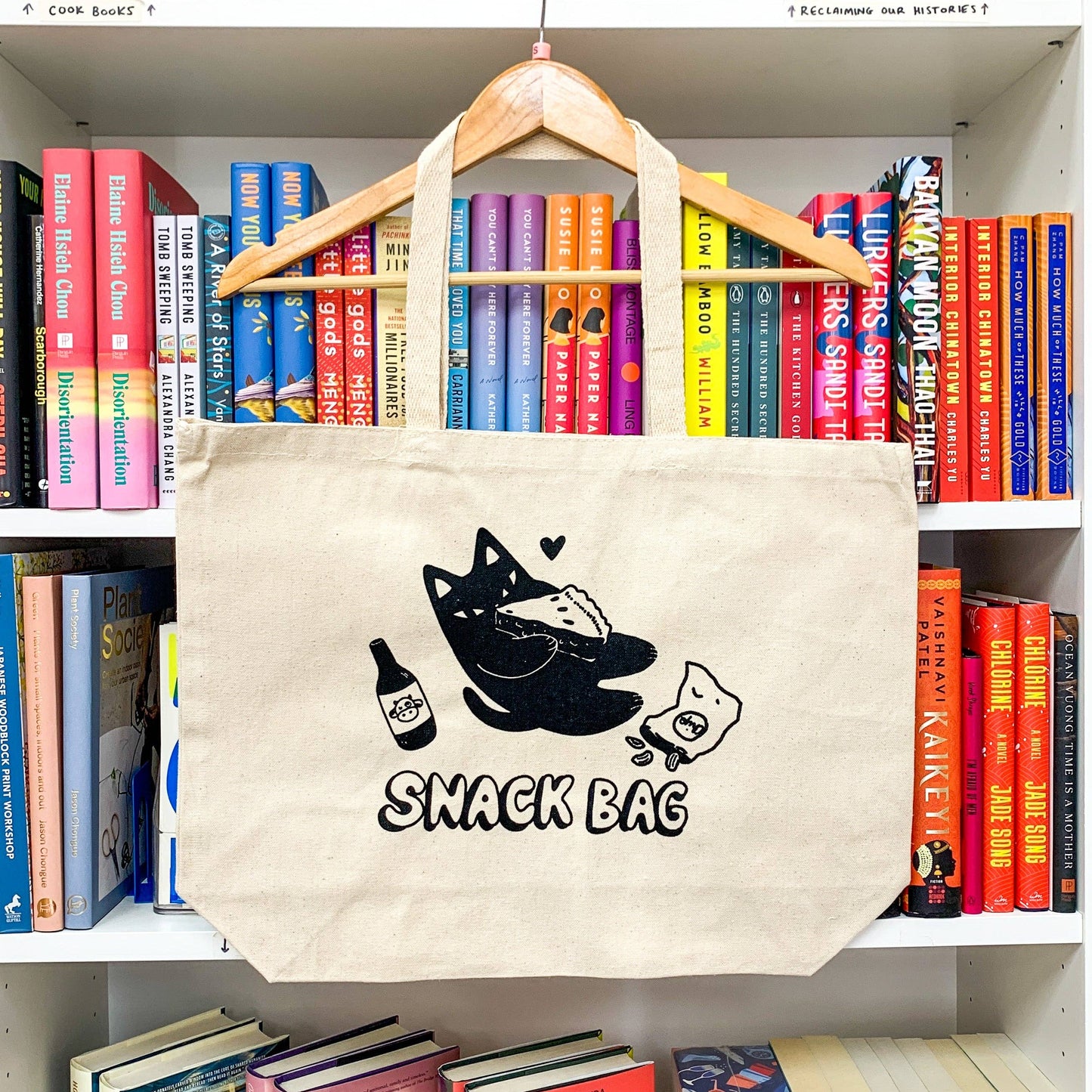 Secret Planet Print Shop - Jumbo Black Cat Snack Bag Tote