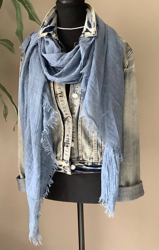 Beautiful Boundaries - Scarf, womens scarf, solid cookout  scarf: Blue