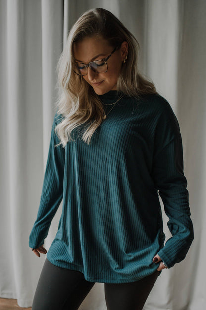 Louve Design - Ribbed long sleeve: Teal green / Medium