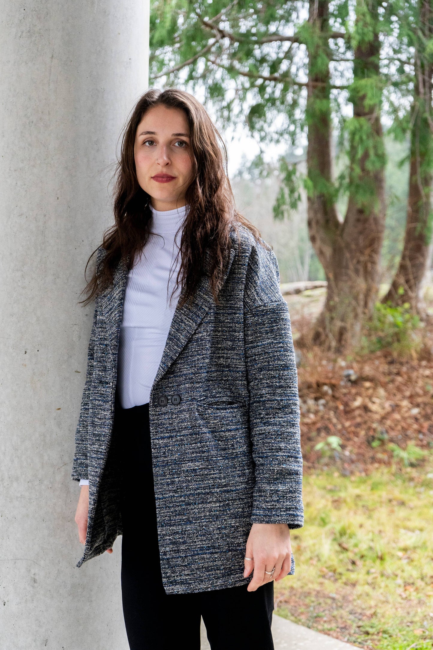 Louve Design - Double breasted blazer - Tweed