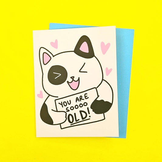 Secret Planet Print Shop - You Are So Old Cat Birthday Greet Card