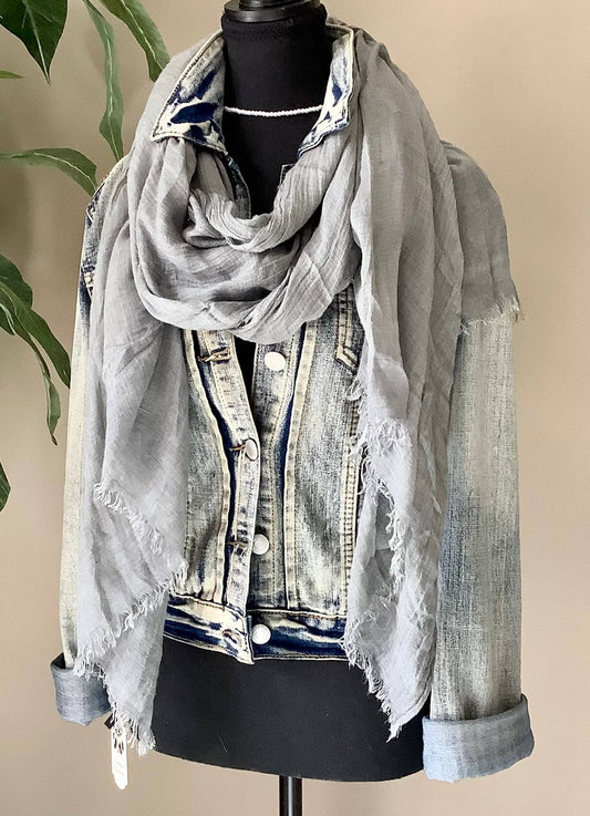Beautiful Boundaries - Scarf, womens scarf, solid cookout  scarf: Grey