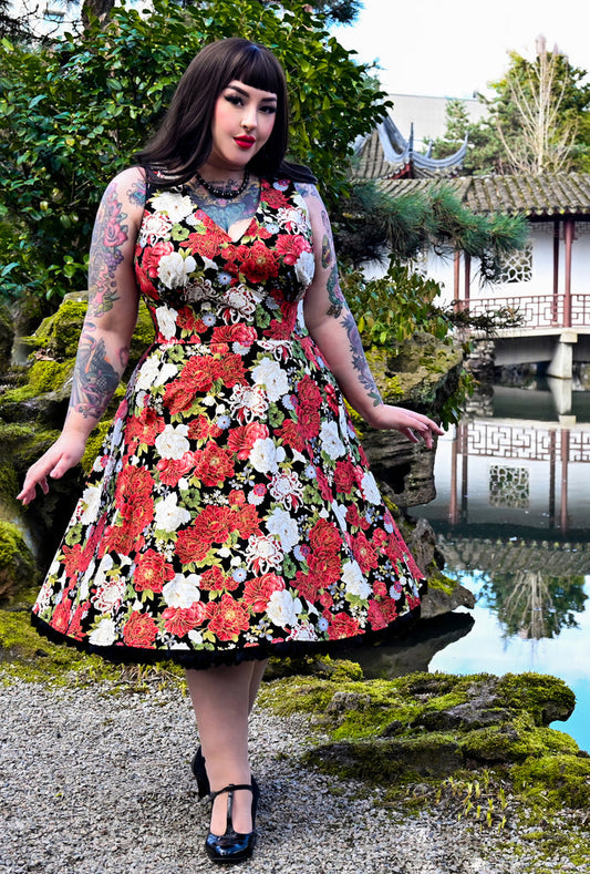 Norma - Midnight in Kyoto - Japanese Peony Dress