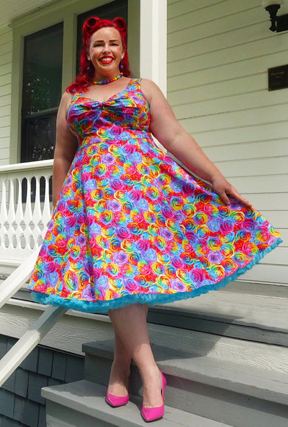 Diane Dress - Petalicious - Rainbow Roses Dress