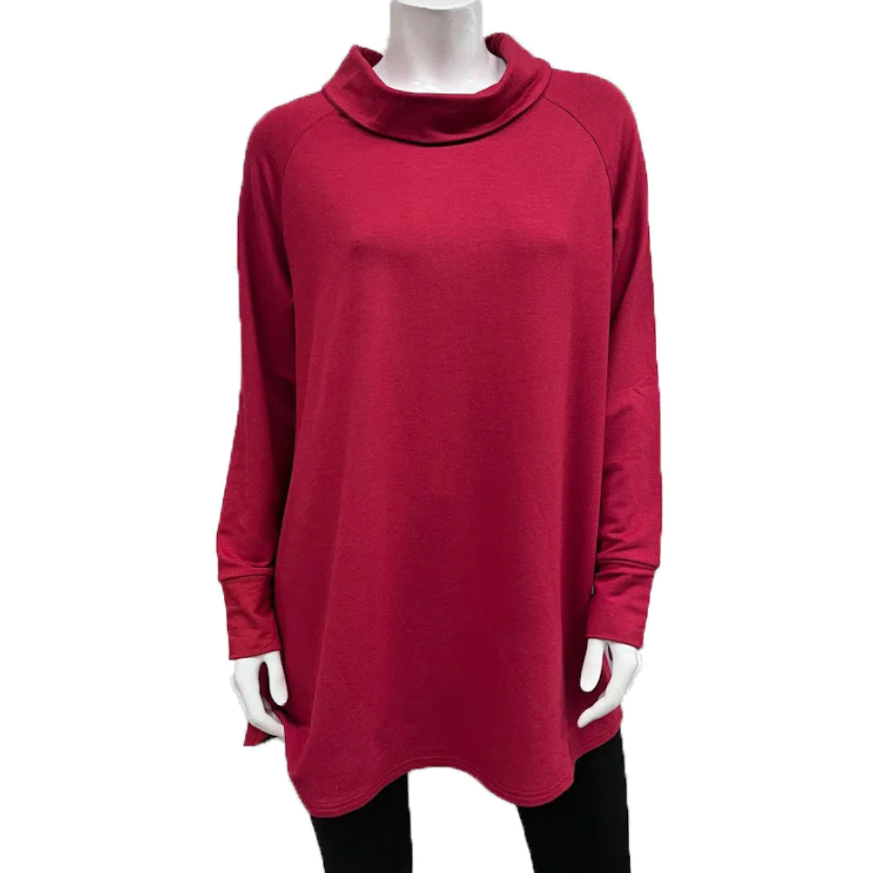Bamboo French Terry Soft Cowl A-Line Tunic