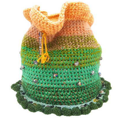 Green/Gold Jute Basket by Angenita
